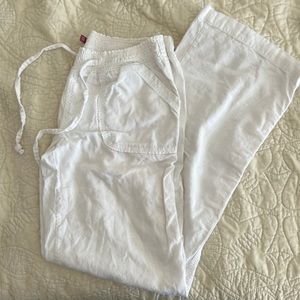Low Rise White Linen Pants
